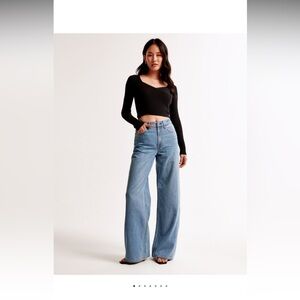 Abercrombie & Fitch Light Blue Wide Leg Jeans